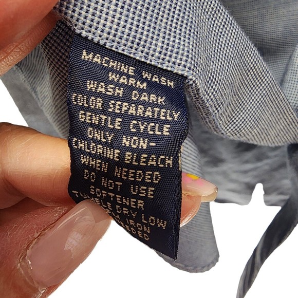 Vintage Dockers Men's Casual Shirt Button Down Size LG Gray Check Hong Kong - Picture 8 of 8